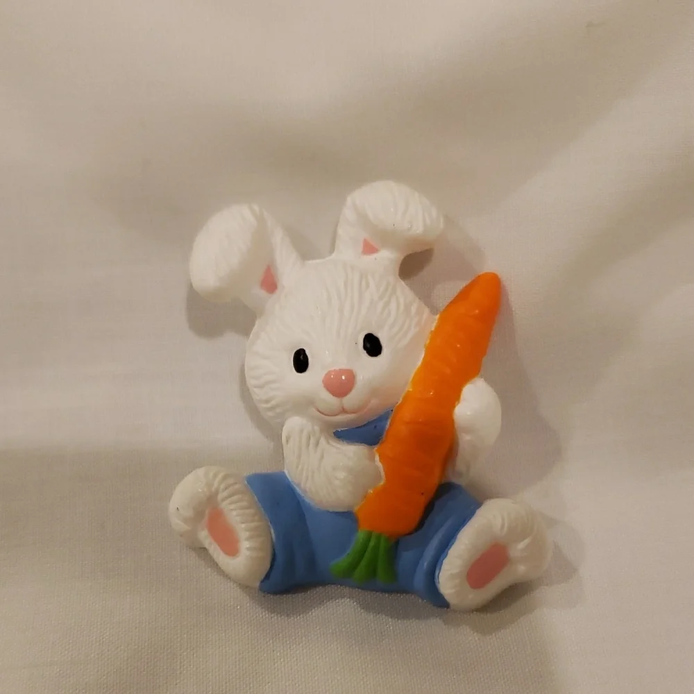 Cute Bunny with Carrot Pin/ Brooch By Gibson Greetings Inc